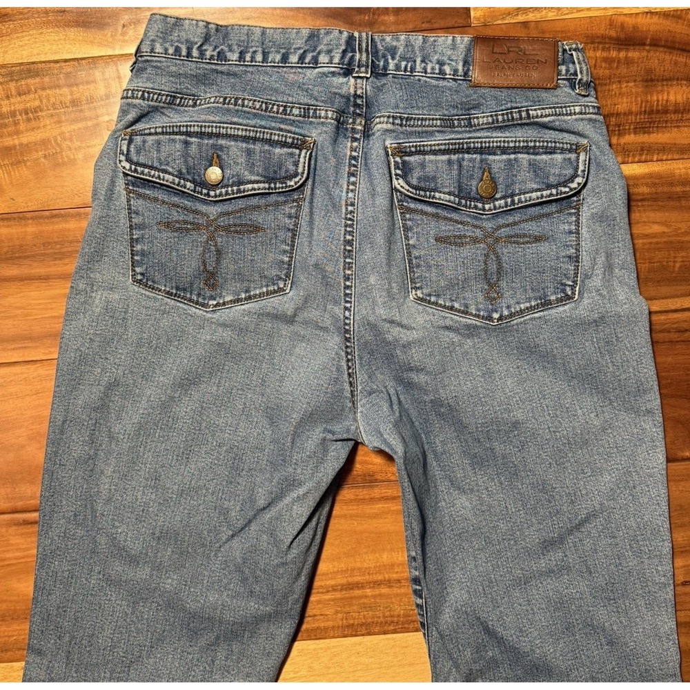 LRL Lauren Ralph Lauren Jeans Size 10 Classic Boot Cut Blue Denim Stretch